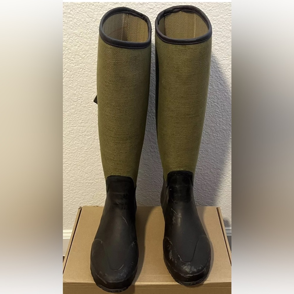 Hunter Green and Black Tall Boots